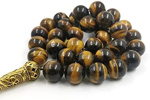 Tasbih Natural Big Size Tiger Eye 33 45 66 99 Rosary Beads Muslim Luxurious Bracelets Gift Islamic Jewelry (16mm x 45beads) in Saudi Arabia