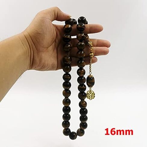 Tasbih Natural Big Size Tiger Eye 33 45 66 99 Rosary Beads Muslim Luxurious Bracelets Gift Islamic Jewelry (16mm x 45beads) in Saudi Arabia