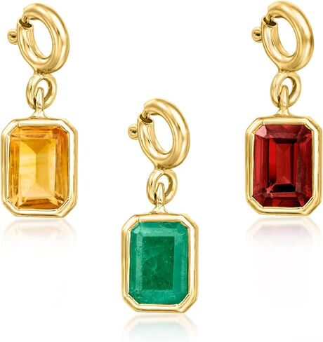 Ross-Simons Emerald-Cut Birthstone Charm in 18kt Gold Over Sterling in Saudi Arabia