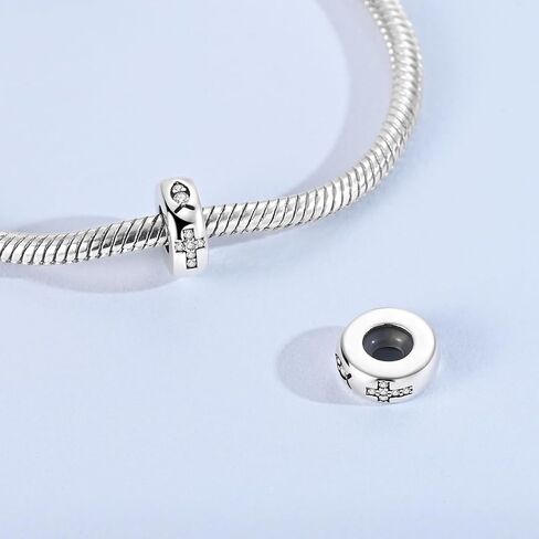Clip Stopper Beads for Bracelets 925 Sterling Silver, Compatible with Pandora & European Charm Bracelets Clip Charm Bead for Bracelet Gift for Women(Cross Charms) in Saudi Arabia