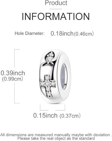 Clip Stopper Beads for Bracelets 925 Sterling Silver, Compatible with Pandora & European Charm Bracelets Clip Charm Bead for Bracelet Gift for Women(Cross Charms) in Saudi Arabia