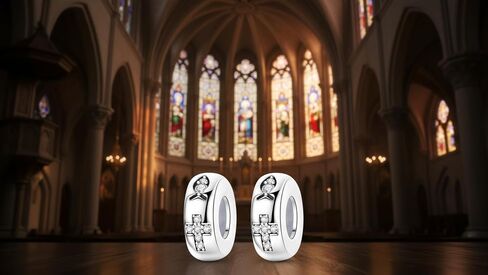 Clip Stopper Beads for Bracelets 925 Sterling Silver, Compatible with Pandora & European Charm Bracelets Clip Charm Bead for Bracelet Gift for Women(Cross Charms) in Saudi Arabia