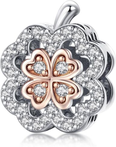 Charms Beads 925 Sterling Silver Animal Leaf Flower Travel Friend Heart Dangle Pendant with 5A Cubic fits for Charms Bracelets for Woman Valentine's Day Mother's Day Christmas Birthday Gift in Saudi Arabia