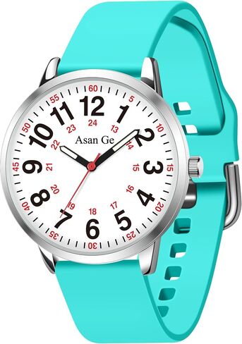 Asan Ge 40MM 3ATM Waterproof Wear Resistant Anti-Scratch Analog Nurse Watch 12/24 Hour Luminouse with Second Hand Military Time Big Face Easy to Read,Soft Breathable Easy to Clean Gift for Women in Saudi Arabia