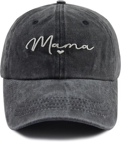 Mama Hat for Women, Adjustable Cotton Embroidered Heart Decor Mom Baseball Cap in Kuwait