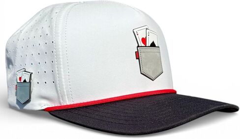 Logie Joe's Pocket Aces Golf Hat | Snapback Cap | Built-in Magnetic Ball Marker Holder + Marker Included | Adjustable Gray & Black in Saudi Arabia