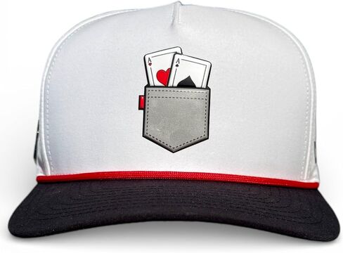 Logie Joe's Pocket Aces Golf Hat | Snapback Cap | Built-in Magnetic Ball Marker Holder + Marker Included | Adjustable Gray & Black in Saudi Arabia