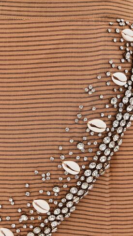 La Vie Style House Women's Cowrie Shell Jeweled Mini Wrap Skirt in Saudi Arabia