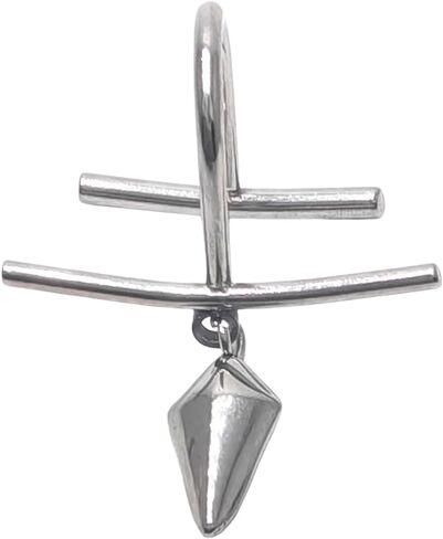 Faux Diamond Shaped Lip Ring No Piercing Required, Clip-On Geometric Lip Jewelry for Women Men, Silver Gold Fake Lip Ring for Daily Wear & Cosplay in Saudi Arabia