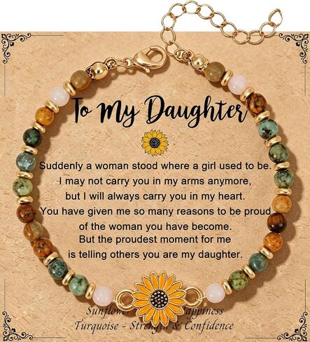 Sunflower Gifts for Women, Gifts for Women Bracelet, Symbol of Positivity Strength and Love, Inspirational Sunshine Jewelry, Birthday Christmas Thank You Gift, Friends Daughter Coworkers in Saudi Arabia