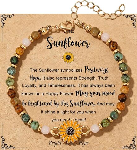 Sunflower Gifts for Women, Gifts for Women Bracelet, Symbol of Positivity Strength and Love, Inspirational Sunshine Jewelry, Birthday Christmas Thank You Gift, Friends Daughter Coworkers in Saudi Arabia