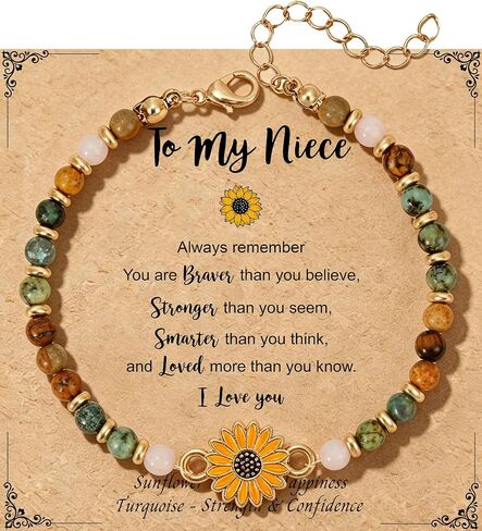 Sunflower Gifts for Women, Gifts for Women Bracelet, Symbol of Positivity Strength and Love, Inspirational Sunshine Jewelry, Birthday Christmas Thank You Gift, Friends Daughter Coworkers in Saudi Arabia