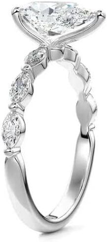 2.3 Carat (ctw) Pear Cut Moissanite Engagement Rings for Women Sterling Silver D Color Moissanite Pear Shaped Promise Ring Size 4-12 in Saudi Arabia
