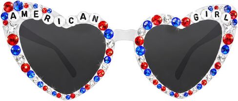 SVKN 4th of July Sunglasses, Patriotic Red White Blue Beads Glasses for Independence Day Decorations & Accessories in Saudi Arabia
