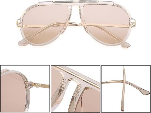 Oversized Aviator Sunglasses for Women Men Trendy 2026 Retro 70s Sunnies Tangle Free Gold Big in Saudi Arabia