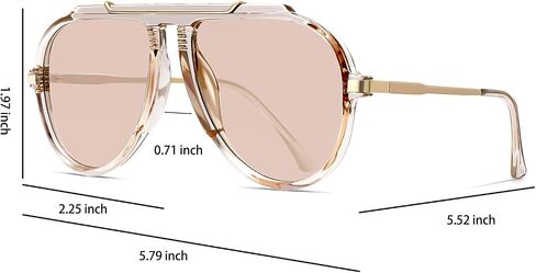 Oversized Aviator Sunglasses for Women Men Trendy 2026 Retro 70s Sunnies Tangle Free Gold Big in Saudi Arabia