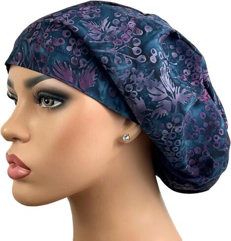 DK Scrub Hats, Surgical Cap for Nurses, Blue Hospital Bouffant, Uniform Head Cover, Berry Crush in Kuwait