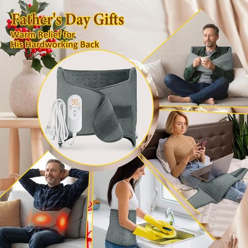 Dad Gifts for Fathers Day, Heating Pad for Back, Wrap Around Heating Pad for Waist Stomach, Versatile Electric Heated Pad for Full Body, Birthday Gifts for Men Women, Dad Mom Husband in Kuwait