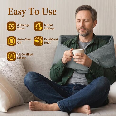 Dad Gifts for Fathers Day, Heating Pad for Back, Wrap Around Heating Pad for Waist Stomach, Versatile Electric Heated Pad for Full Body, Birthday Gifts for Men Women, Dad Mom Husband in Kuwait