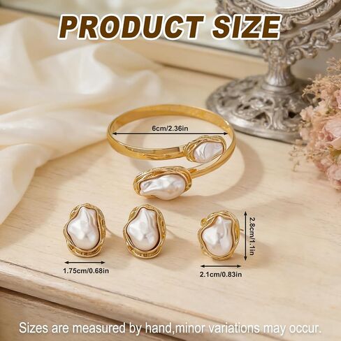 Gold 3-Piece Beach Jewelry Set – Minimalist Ring, Stud Earrings & Adjustable Bangle – Lightweight Summer Accessory for Women, Perfect for Vacation, Travel & Beach Outfits in Saudi Arabia