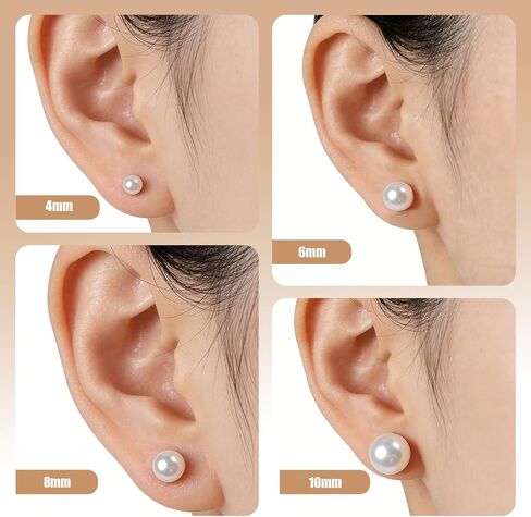 24 Pairs Pearl Earrings Set, Large Faux Pearl Stud Earrings Jewelry, White Beige Pearl Earrings Gift for Bridal Wedding Engagement Party in Saudi Arabia