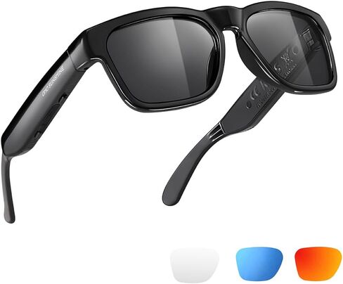 OhO Smart Glasses,Polarized Sunglasses with Bluetooth Speaker,Athletic/Outdoor UV Protection and Voice Control,Unisex(Grey Lens) in Saudi Arabia