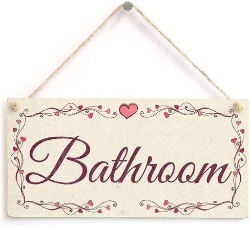 Bathroom - Love Heart Design Home Accessory Gift Sign/Plaque 10"x5"（25x12.5 cm） in Saudi Arabia