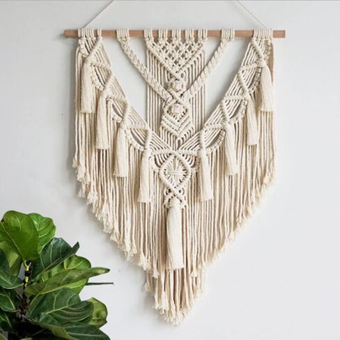 SagaSave Macrame المنسوجة الجدار الشنق، ديكور الجدار الشنق Macrame عدة البوهيمي غرفة المعيشة الديكور الشنق لفن هدية المنزل in Kuwait