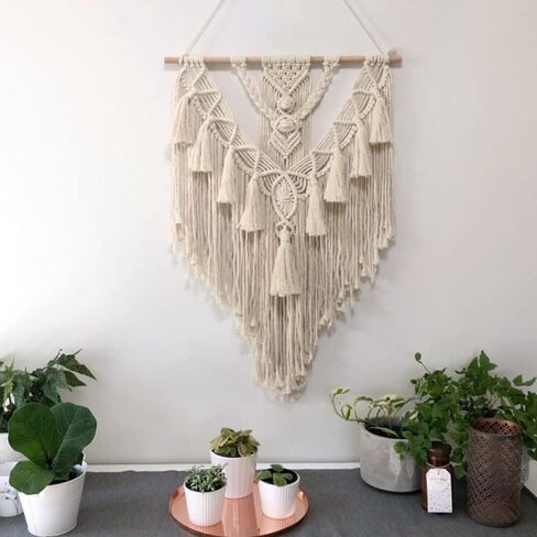 SagaSave Macrame المنسوجة الجدار الشنق، ديكور الجدار الشنق Macrame عدة البوهيمي غرفة المعيشة الديكور الشنق لفن هدية المنزل in Kuwait