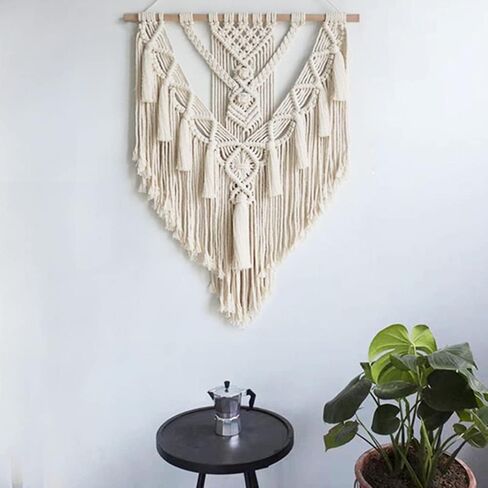 SagaSave Macrame المنسوجة الجدار الشنق، ديكور الجدار الشنق Macrame عدة البوهيمي غرفة المعيشة الديكور الشنق لفن هدية المنزل in Kuwait