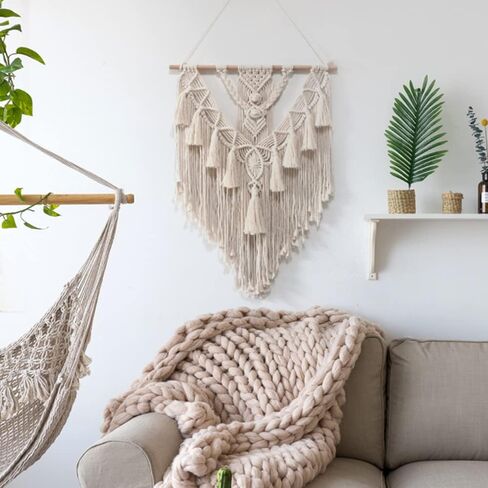 SagaSave Macrame المنسوجة الجدار الشنق، ديكور الجدار الشنق Macrame عدة البوهيمي غرفة المعيشة الديكور الشنق لفن هدية المنزل in Kuwait