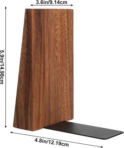 2pcs Book Ends for Shelves Book end Wood Thickend Wooden Books Ends for Heavy Books Wood Bookends Wooden bookends Modern Decorative Accessories to Hold boook Firmly on Bookshelf Walnut in Saudi Arabia