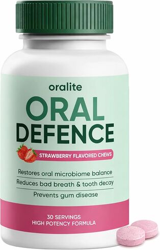 ARSYCHLL Oracare Oral Defence, Oral Probiotics Supplement for Bad Breath & Gum Care. Fresh Breath, Gum Health & Daily Hygiene Support, Dry Mouth, Strawberry Flavor, 60 Lozenges (1) in Kuwait