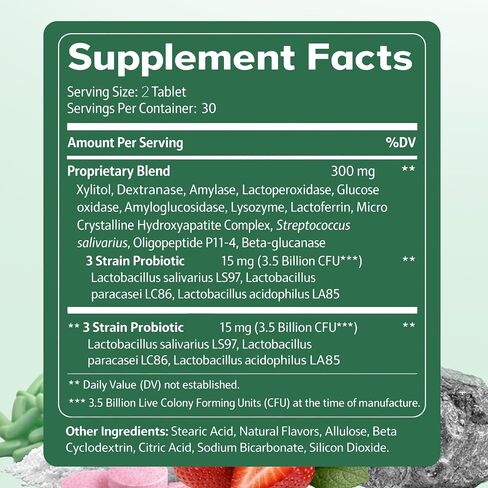 ARSYCHLL Oracare Oral Defence, Oral Probiotics Supplement for Bad Breath & Gum Care. Fresh Breath, Gum Health & Daily Hygiene Support, Dry Mouth, Strawberry Flavor, 60 Lozenges (1) in Kuwait