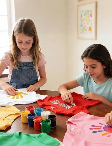Auranso Girls Shirts Short Sleeve Cotton Kids T-Shirts Plain Basic Tee Clothes Summer Tops for Girls 7-8 Years Red in Saudi Arabia