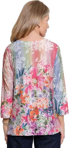 Ali Miles Women's Clothing | Knit Tunic v Neck 3/4 Sleeve in Kuwait
