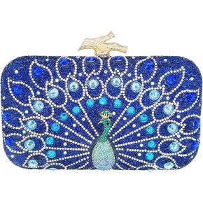 MAIRLOM Peacock Rhinestone Clutch Purses for Women Sparkly Evening Bags | Glitter Crystal Pearl Diamond Gemstone Luxury Handbags for Wedding Formal Party Prom Cocktail in Kuwait