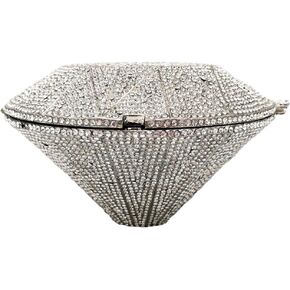 Diamond Shape Crystal Clutch Bag Women Rhinestone Evening Handbags Bridal Party Clutch Purse Wedding Bag,Mini in Saudi Arabia