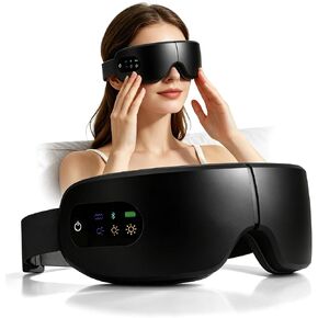 Eye Massager with Heat, Father's Day Birthday Gifts, Massager Relieves, Bluetooth Music, Heated Sleep Mask for Strain Relief, Stye Eye, Improve Sleep (Black) in Saudi Arabia