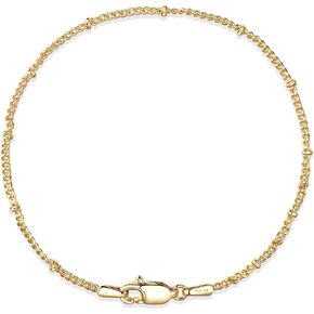 14K Gold Bracelet,Luxury 1.5mm Satellite Ball Station Chain for Women,6.5-7.5 Inches,Fine Jewelry Hypoallergenic Non-Tarnish Bracelet, Pulsera De Oro 14K Para Mujer in Saudi Arabia