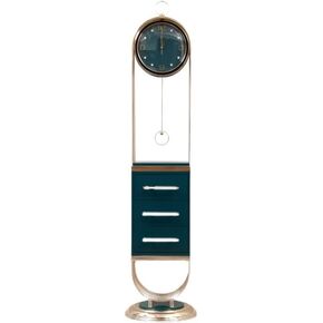 Floor Clock with Drawers, Modern American Mute Retro Vertical Bell Wine Rack Standing Grandfather Home Decor, Quartz Movement Decor in Saudi Arabia