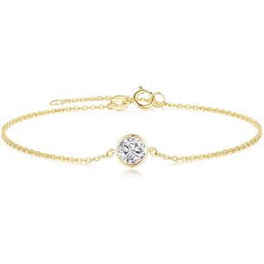 FANCIME 14k Solid Yellow Gold Moissanite Bracelet Fine Jewelry Anniversary Birthday Gifts for Women, 6.7"+ 1.2" Extender in Saudi Arabia