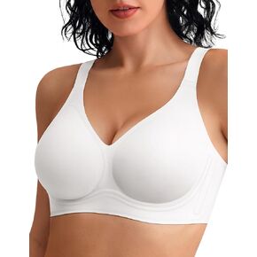Wireless Jelly Bras for Women with Support - Anti-Slip Wide Straps Push Up Full Coverage Bra with Extender(S-XXL) in Kuwait