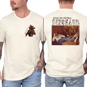 Cause You See I’m a Dinosaur Shirt, Country Music Shirt, Vintage Graphic Tee, Retro Unisex T Shirt. Multicolor in Saudi Arabia