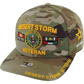 Officially Licensed U.S. Army Military Vietnam Veteran Baseball Cap - Desert Storm Embroidered U.S. Flag Premium Quality Adjustable Hook-and-Loop Closure Hat in Saudi Arabia