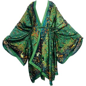 Plus Size Summer Cover up Cardigan Fashion Sexy African Holiday Party Long Sleeve Silk Feeling Robe Kimono Kaftan in Saudi Arabia