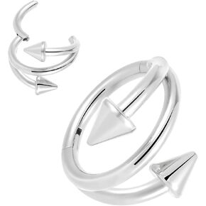 2PCS Titanium Double Hoop Arrow Spike Septum Ring | 16G Hinged Segment Ring Clicker | Nose Hoop Lip Tragus Helix Daith Cartilage Earring | Implant Grade Body Piercing Jewelry in Saudi Arabia