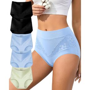 ASIMOON Womens High Waisted Underwear Cotton Tagless Soft Ladies Panties Stretch Full Coverage Postpartum Briefs Multi Pack in Saudi Arabia