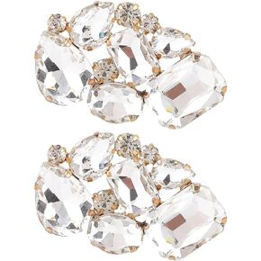 2Pcs Decorative Shoe Clips for Women Multicolored Brilliant Glass Clip On Ornaments Accessories for Heels Pumps Flats Sandals Wedding Party Elegant Sparkling Shoe Jewelry Decoration in Saudi Arabia
