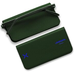 Luxury Slim Leather Glasses Case | Handmade Full-Grain Leather Eyewear Wrap with Magnetic Closure & Gift Box in Kuwait